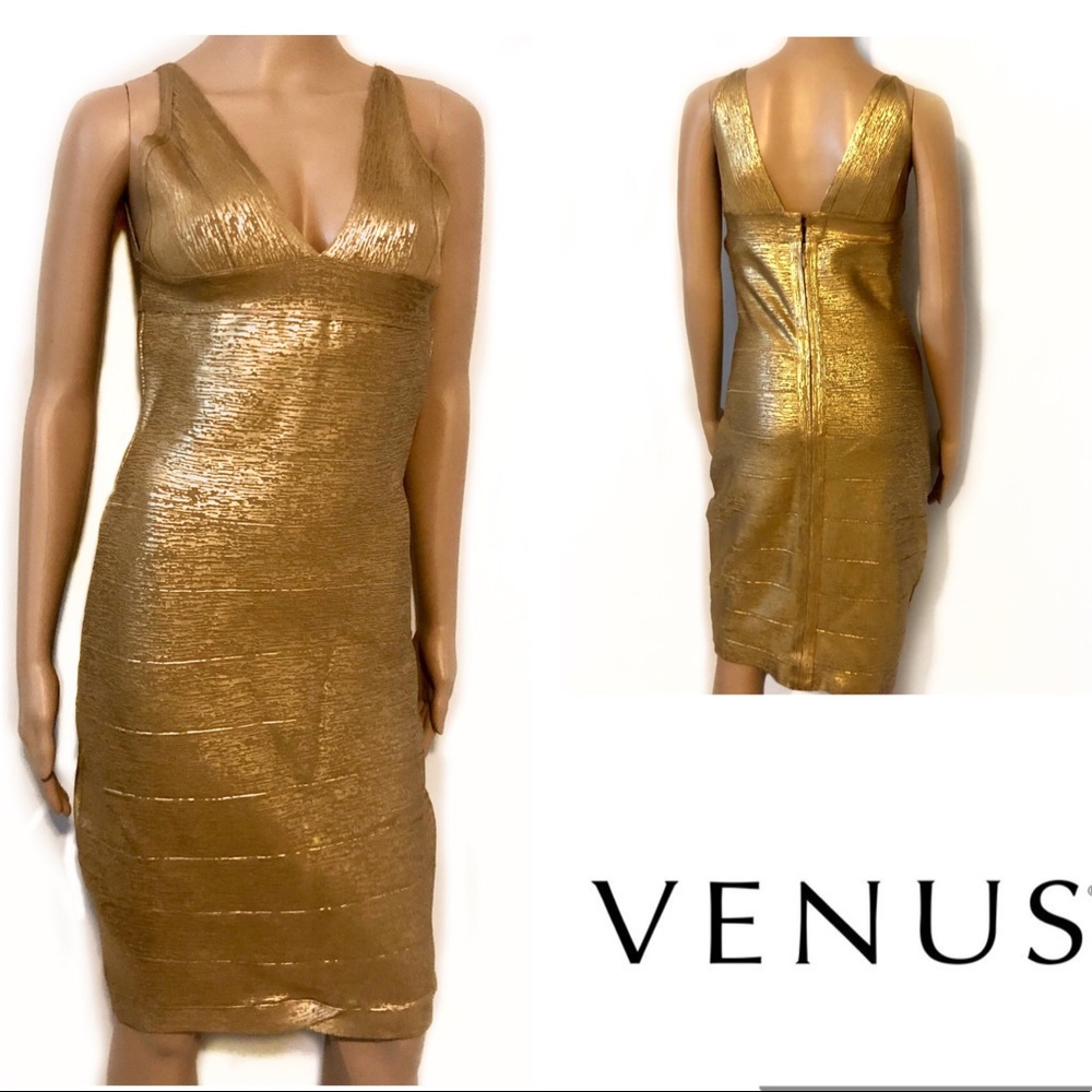 Venus Golden Goddess Bandage Dress